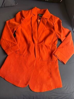 Zenana Women's Bright Orange Tailored Blazer
